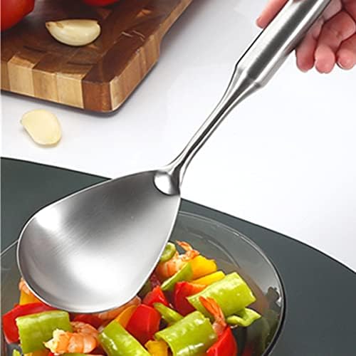 Rice Scooper Spoon Stainless Steel Paddle Serving Spatula Ladle Cooking Utensil for Restaurant and Home Kitchen Heat Proof Handle Durable 11.6 Inches