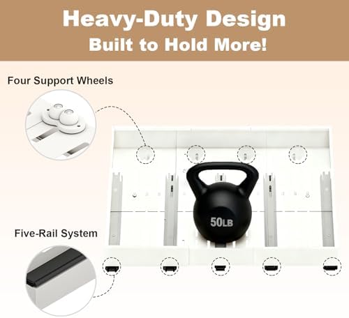 Fokyfok Pull Out Cabinet Organizer,23"-31"W,17"-24"D,Expandable,Adhesive