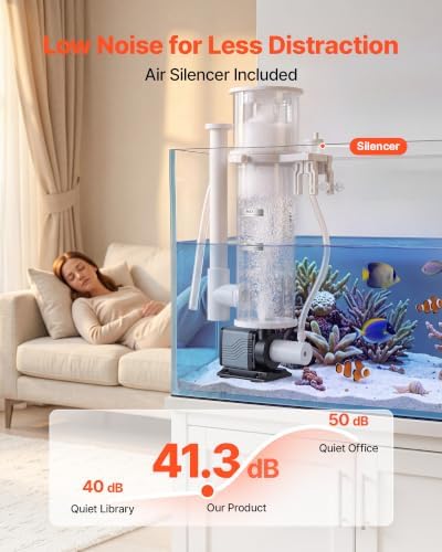 VEVOR Protein Skimmer for 30-80 Gal Saltwater Aquarium Hang On with DC Pump, Protein Skimmer with DC Pinwheel Pump, Adjustable Control, for 30-80 Gal Medium Saltwater Aquariums & Reef Tank Fish Tank