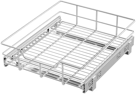 Pull Out Cabinet Organizer 15" W X 17" D, Chromed, Full Slide Out Drawers