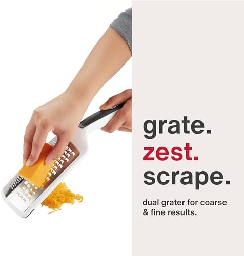 Zyliss SmoothGlide Dual Grater – Handheld with Stainless Steel Blades & Ergonomic Handle – Dual-Sided Medium & Coarse Grater for Cheese, Vegetables, Chocolate & More with Protective Cover
