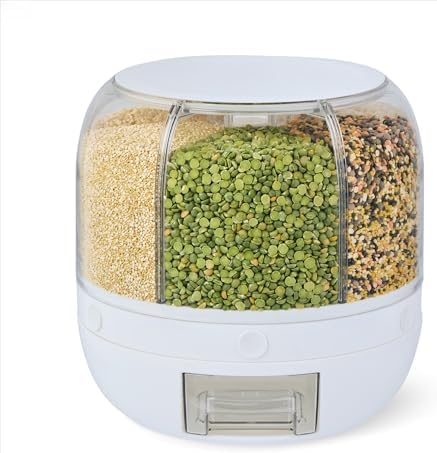 Rotating 6-Compartment Dry Food Dispenser