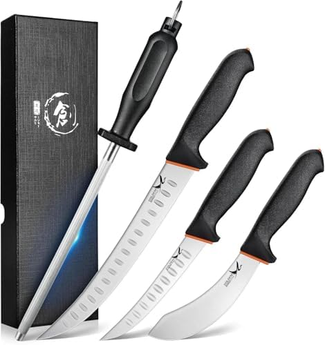 Golden Bird Butcher Knife Set for Meat Cutting, Gifts for Men Women