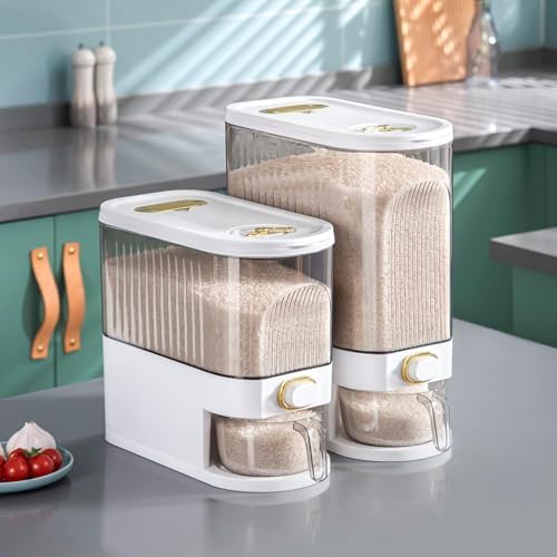 Sooyee Clear Rice Dispenser 11Lb with Measuring Cup
