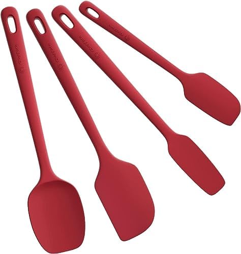 ChefAide 4 Pieces Silicone Spatulas Set, Heat Resistant Rubber Spatula