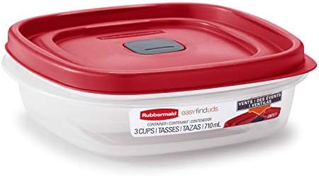 Rubbermaid EasyFindLids Food Storage and Organization Containers, 3-Pack, Racer Red, BPA-Free, Microwave & Dishwasher Safe