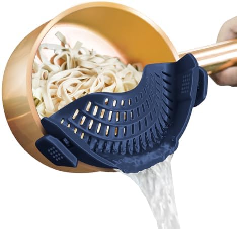 AUOON Clip On Pot Strainer Silicone, Standard 8.86 x 3.55in, Navy