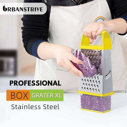 Cheese Grater With Container Box Grater Stainless Steel Kitchen Yellow