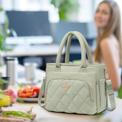 Artelaris Lunch Bag Women, Adult Insulated Lunch Box, Leakproof Lunch Cooler Bag, Reusable Large Lunch Cooler for Work, Picnic, Travel (Green)