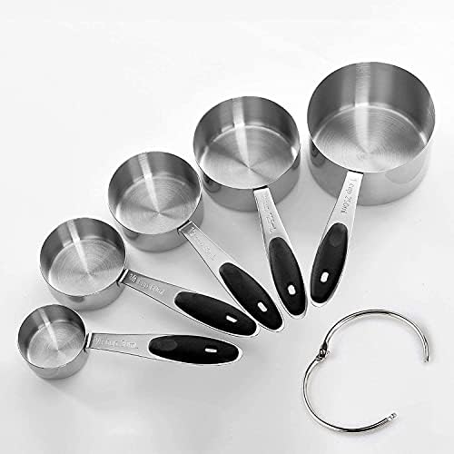 EDELIN Measuring Cups and Magnetic Measuring Spoons Set, Black