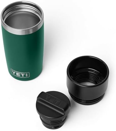 YETI Rambler 12 oz Travel Bottle, Stainless Steel, Vacuum Insulated with Leakproof Commuter Cap, Black Forest Green