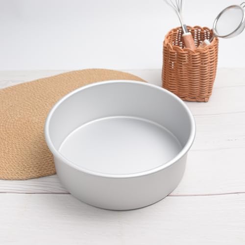 8×3 Inch Cake Pans, Aluminum Round Cake Tin, Baking Cake Pan for Wedding, Party, Family Occasions, Chocolate, Bread. (Round, 8×3 Round Cake Pan)