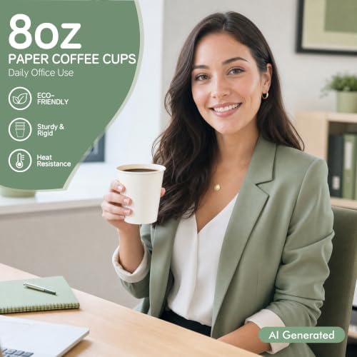 8 oz 400 Pack Disposable Paper Coffee Cups, Hot Coffee Cups