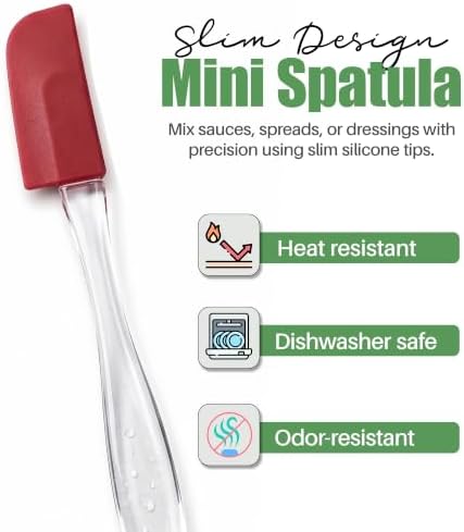 Evelots 6-Piece Mini Spatula Set, Small Silicone Spatulas for Baking