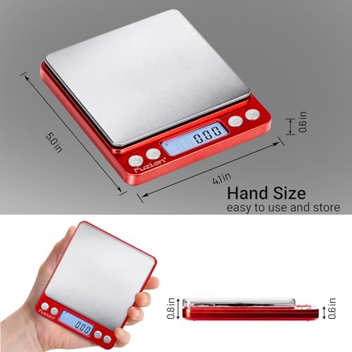 Fuzion Digital Scale .01 Gram Accuracy, 500g Small Kitchen Food Scales