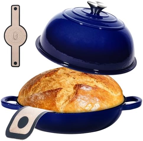 6QT Enameled Cast Iron Dutch Oven For Sourdough Bread Baking