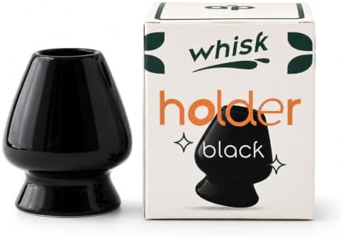 Aprika Life Matcha Whisk Holder Black, Ceramic Chasen Stand for Bamboo Whisk, Japanese Tea Ceremony Accessory