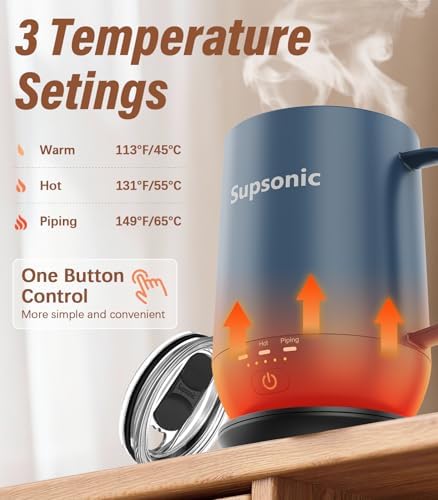 Supsonic - 16oz Self Heating Coffee Mug, Smart Heated Coffee Mug Faster Direct-Contact Heating Up to 149°F, Coffee Mug Warmer Set with Auto Shut-Off - Gifts for Men Women | S2