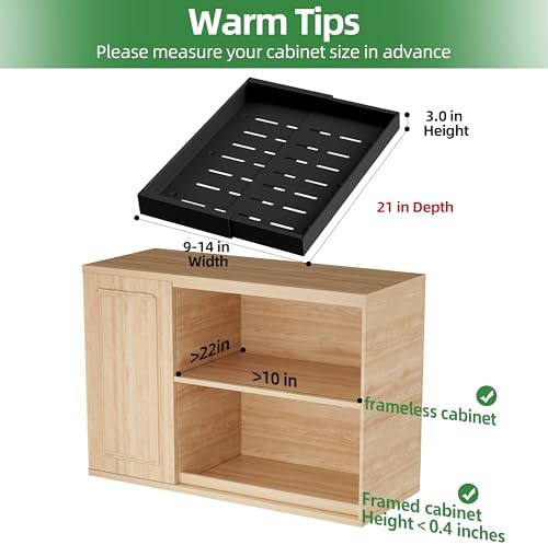 PAKETA 4 Pack Expandable Pull Out Cabinet Organizer,21" Deep