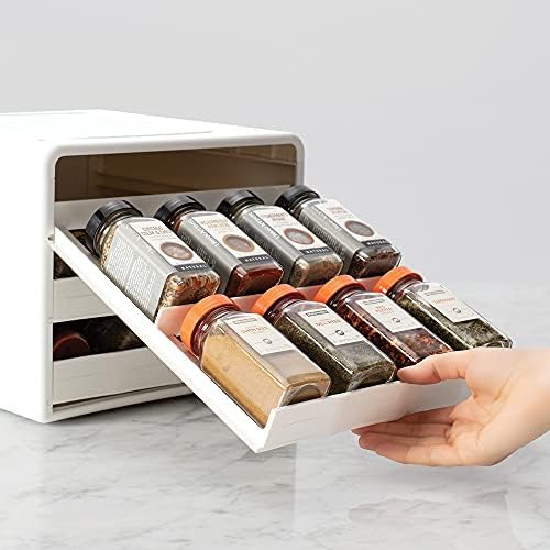 YouCopia SpiceStack® Adjustable Spice Rack Organizer, Pull-Down 24-Bottle Seasonings and Spices Holder for Kitchen Cabinet and Pantry Organization with 104 Included Labels