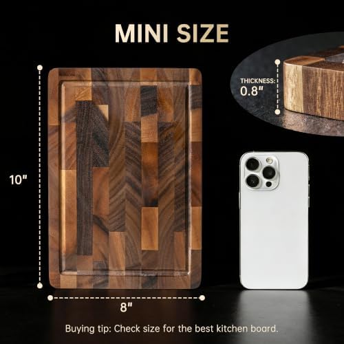 THETCHRY Walnut Cutting Board, Small Wooden Cutting Board Meal Prep Serving