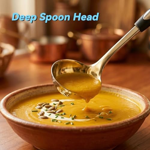 2 PCS Stainless Steel Soup Ladle and Spaghetti Spoon