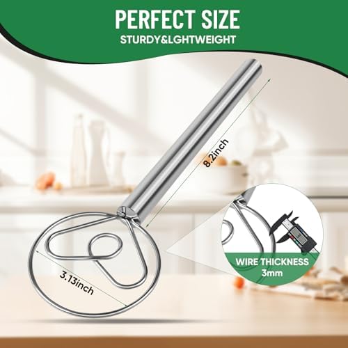 Danish Dough Whisk Stainless Steel for Sourdough Bread Baking