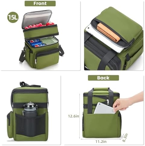 holuxer Lunch Bag & Lunch Box for Men Women - Large Double Deck Soft