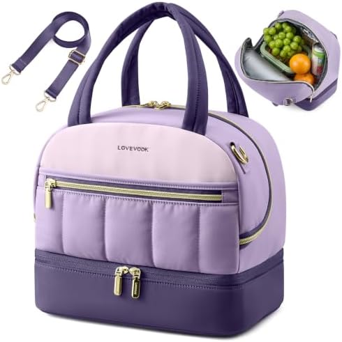 LOVEVOOK Insulated Lunch Bag for Women Men, Cute Fit and Fresh Lunch Box