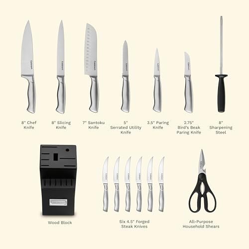 Cuisinart 15-Piece Stainless Steel Hollow Handle Block Set, C77SS-15PK