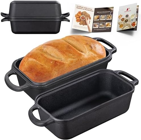 Cast Iron Loaf Pan with Lid 9x5 Inch,Sourdough Pan