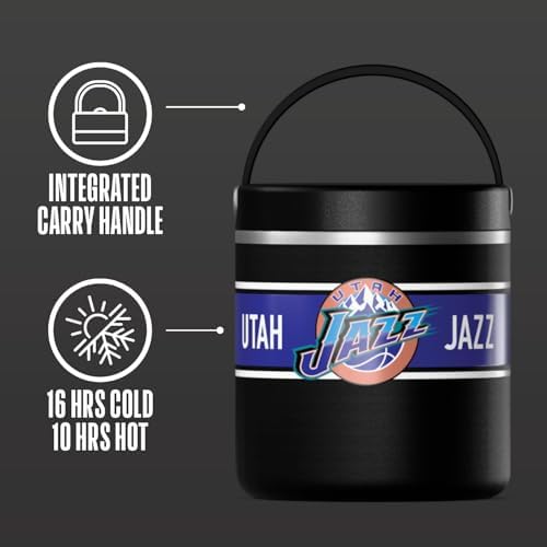 Hydrapeak x NBA Officially Licensed Utah Jazz 25oz Stainless Steel Vacuum Insulated Thermos Food Jar with Handle, Wide Mouth Leak-Proof Soup Thermos for Adults, 10 Hours Hot and 16 Hours Cold