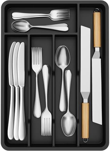 Lifewit Silverware Drawer Organizer Tray, Cutlery Storage for Kitchen