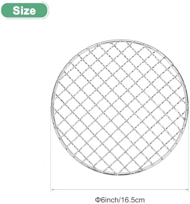 M METERXITY Cooling Rack, 6" Round Stainless Steel Baking Rack for BBQ/Cooking/Roasting/Grilling/Steaming/Drying, Wire Cooling Rack for Baking [Silver]