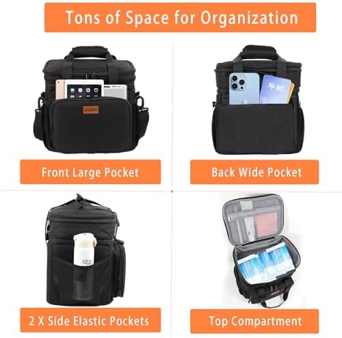 GLENKEY Expandable Lunch Box Insulated Leakproof Cooler Bag Work Outdoor