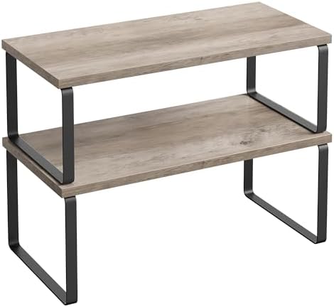 SONGMICS Cabinet Organizer Shelf, Set of 2 Spice Rack, Kitchen Storage