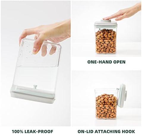 Pop Top Food Storage Containers, 0.5 Qt & 1.5 Qt Airtight Jars