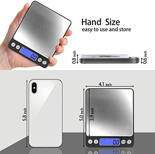 Fuzion Small Gram Scale 3000g, Digital Kitchen Food Scale, Gram and Ounce