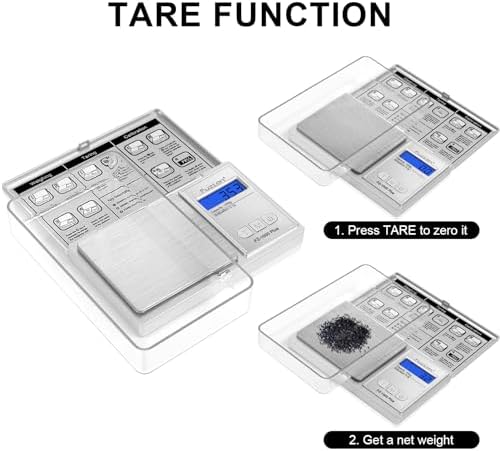 Fuzion Digital Pocket Gram Scale 0.1g/1000g - Small Kitchen Scale with Tray