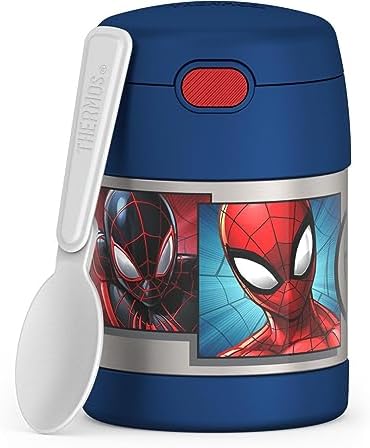 THERMOS FUNTAINER Kids Food Jar with Spoon, Spider-Man, 10 Ounce (Pack of 6)