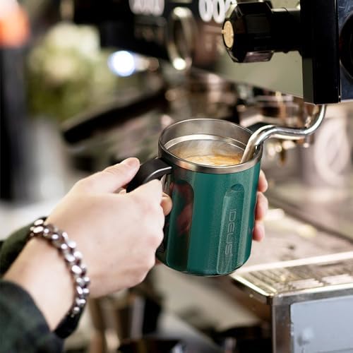 Ideus 16 oz Insulated Coffee Mug with Lid and Handle (Deep Green)