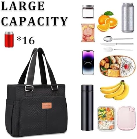 HSHRICH Insulated Lunch Bag Women - Large Tote Lunch Box For Work