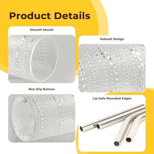 CycleMore Set of 12 Drinking Glasses, Clear 12 oz & 10 oz Cocktail Cups