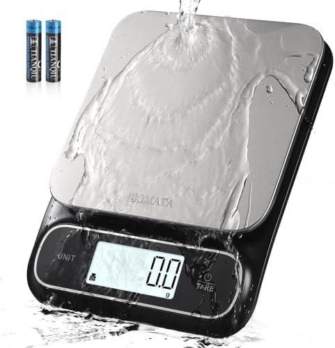 BOMATA Waterproof IPX6 Kitchen Scale with 0.1 g/0.01 oz High Precision
