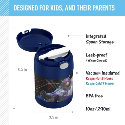 THERMOS FUNTAINER Kids Food Jar with Spoon, 10oz, Lightyear