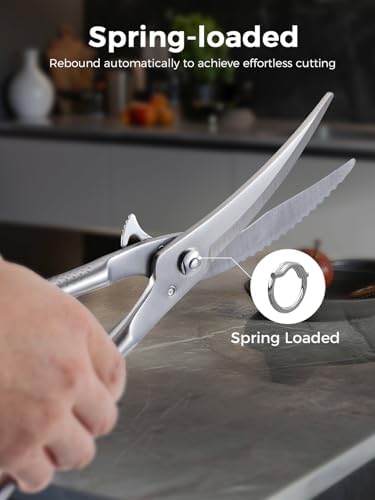 Poultry Shears, Full Steel Bone Cutting Scissors for Chicken & Turkey
