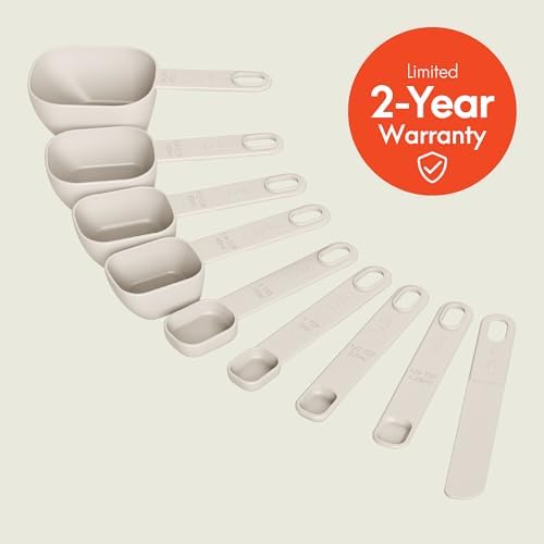 bella 9 Pc Nested Measuring Cup & Spoon Set, BPA & BPS-free nylon, Oatmilk