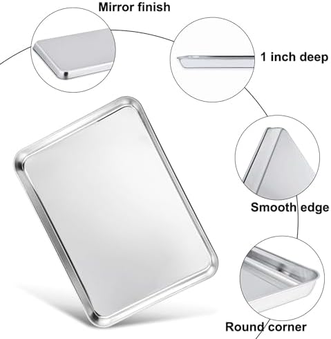 TeamFar Cookie Sheets with Cooling Racks, 2 Pans + 2 Racks, 16x12x1 Inch