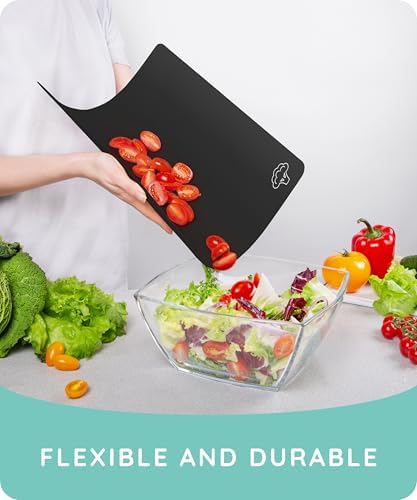 July Home Cutting Board Alternative for Kitchen - Extra Thick Flexible Plastic Cutting Board Set of 3, Non-Slip, BPA-Free, Easy to Clean, Colored Cutting Mats for Cooking, Durable Chopping Sheets