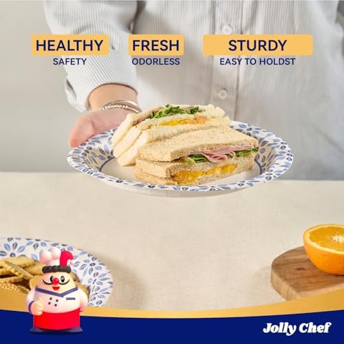 JOLLY CHEF 8.37 inch Disposable Paper Plates 280 Count